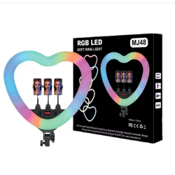 RING LIGHT LED RGB MJ48 avec Trépied 2m