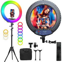 Ring light Professionnel RGB HQ-18 avec Trépied 2m