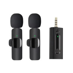 Double Microphone Lavalier Sans Fil K35 / Jack 3.5 mm / Noir