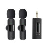 Double Microphone Lavalier Sans Fil K35 / Jack 3.5 mm / Noir