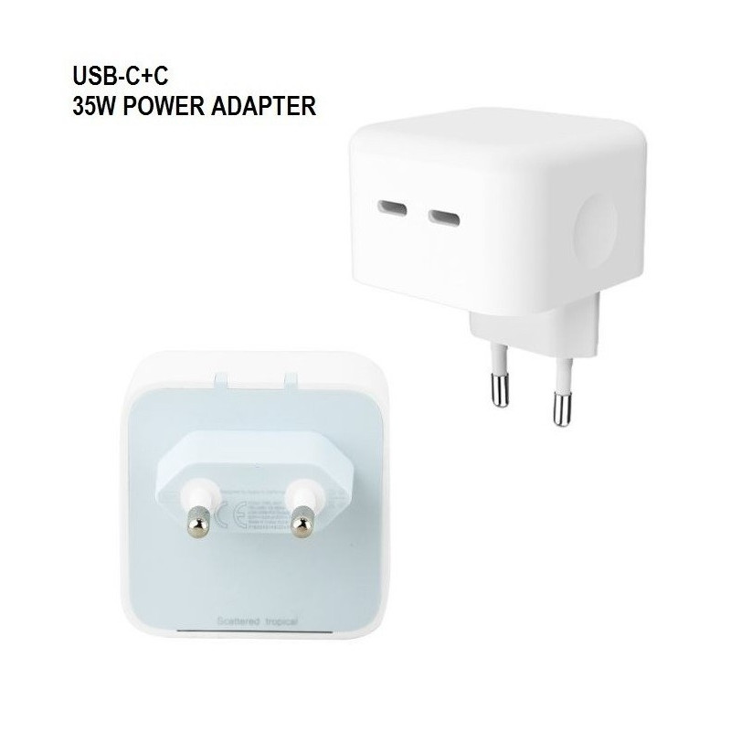 Tète Chargeur USB-C+C - 35W