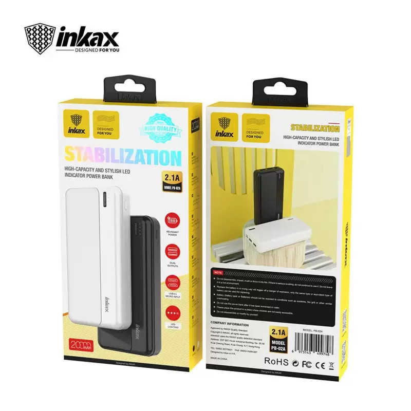 Power Bank INKAX PB-02A Stabilization / 20 000 mAh / 2.1A