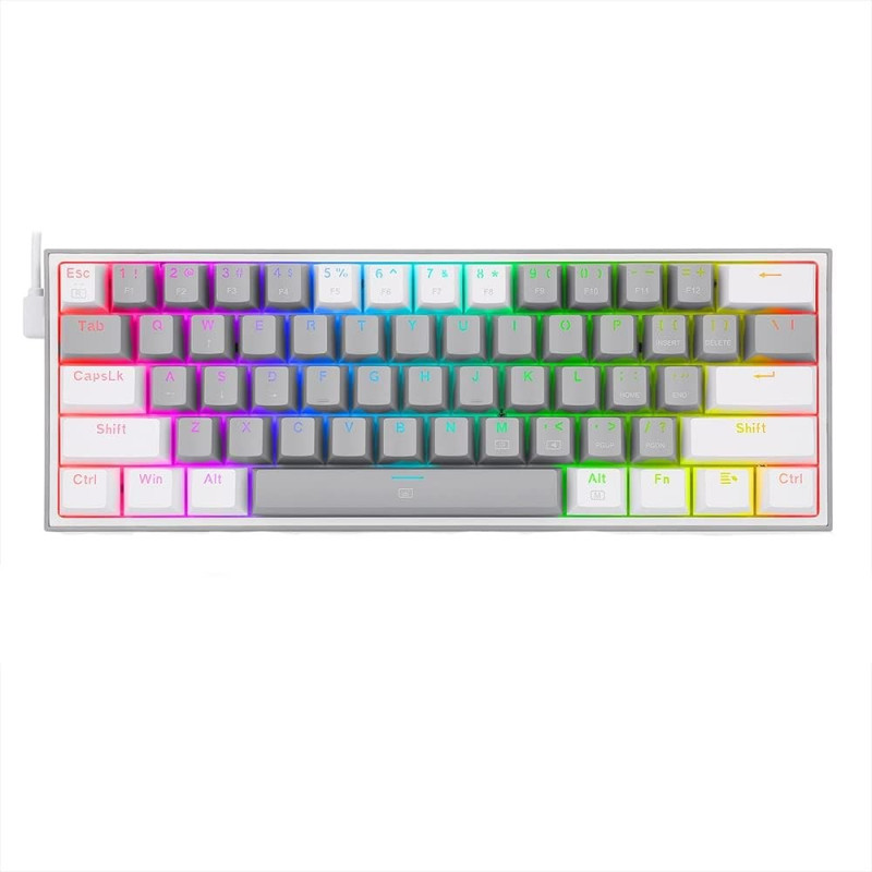 Clavier Gaming Mécanique REDRAGON FIZZ K617 RGB - Blanc Gris