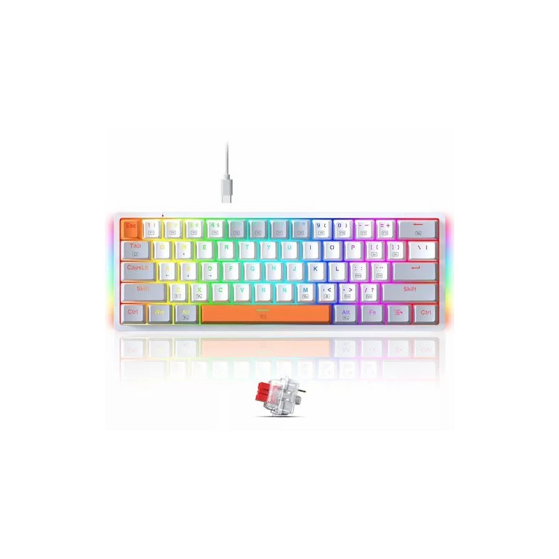 Clavier Gaming Mécanique REDRAGON AKALI K642 RGB - Gris Blanc