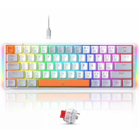 Clavier Gaming Mécanique REDRAGON AKALI K642 RGB - Gris Blanc