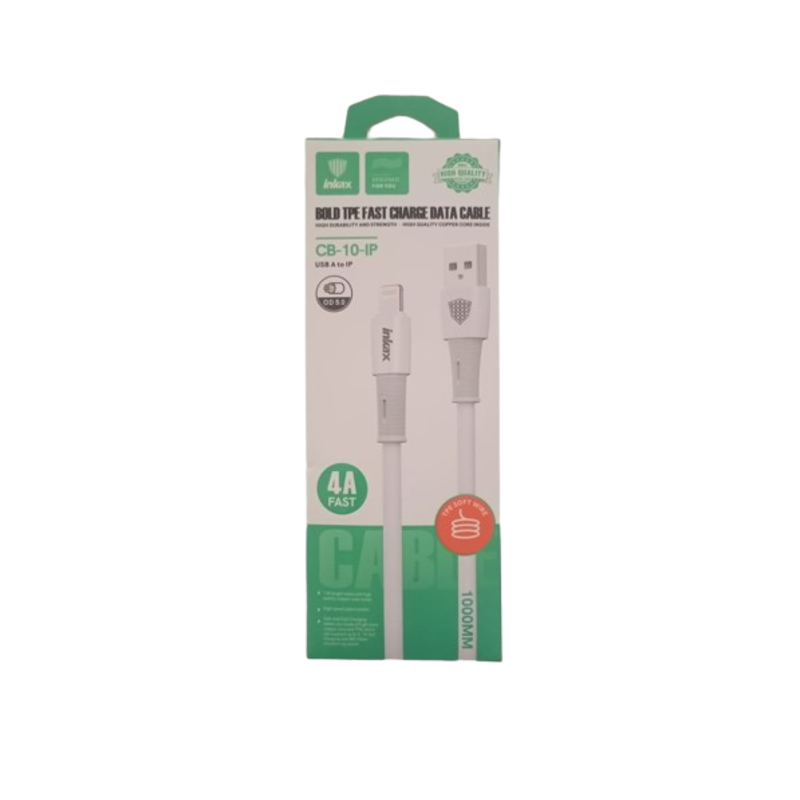 Cable Lightning 1m 4A INKAX CB-10 - Blanc