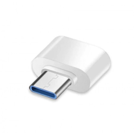 Mini Adaptateur OTG - Type C vers USB Femelle - Blanc