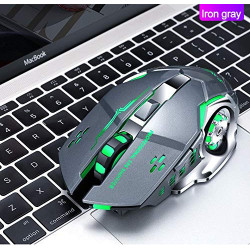 Souris Gaming sans Fil Rechargeable T-WOLF Q13 - Metal Gris