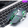 Souris Gaming sans Fil Rechargeable T-WOLF Q13 - Metal Gris