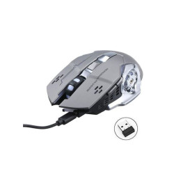 Souris Gaming sans Fil Rechargeable T-WOLF Q13 - Metal Gris