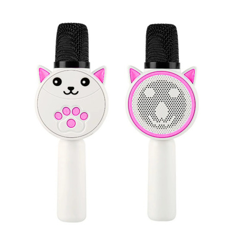 Microphone Karaoké Bluetooth - BEST SOUND MC881 - Blanc Rose