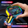 Transmetteur FM Bluetooth - Charge Type C 3.1A Q7