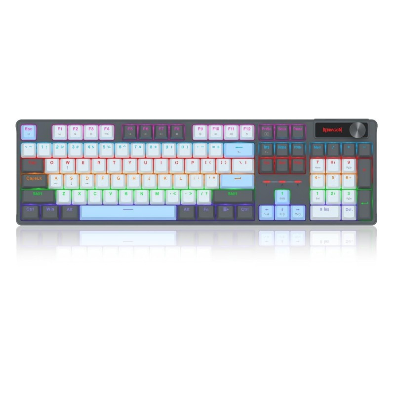 Clavier Gaming Mécanique REDRAGON CAESURA K718 RGB - Gris Blanc - Red Switch Clavier Gaming Mécanique REDRAGON CAESURA K718 RGB - Gris Blanc - Red Switch
