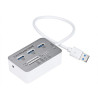Hub USB 3.0 Ports USB + Lecteur de cartes - Blanc