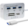 Hub USB 3.0 Ports USB + Lecteur de cartes - Blanc