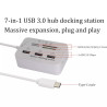 Hub USB 3.0 Type C vers Ports USB + Lecteur de cartes - Blanc