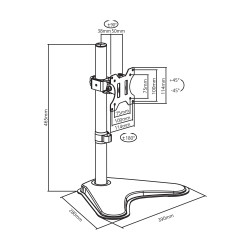 Support de Bureau SBOX LCD-F012 Pour 1 Moniteur 13"- 32"