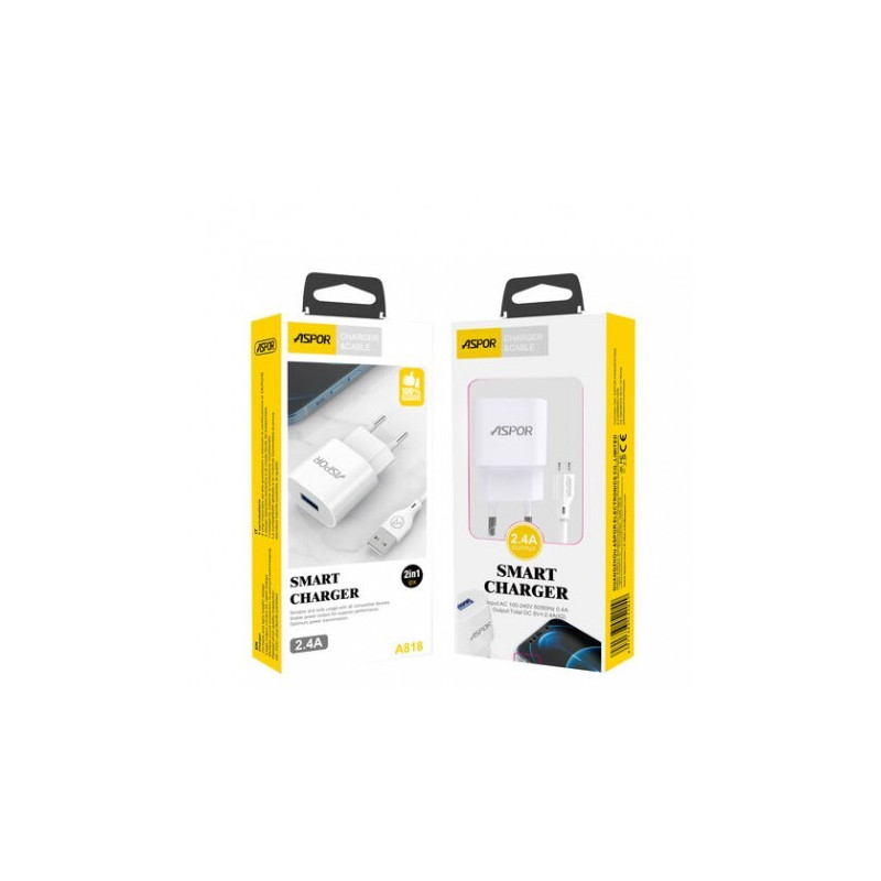 Chargeur Lightning 2.4A ASPOR A818
