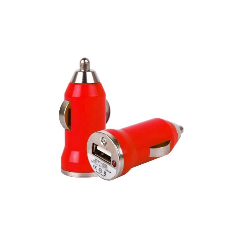 Chargeur Voiture allume-cigare 1xUSB 1A ACQUA - Rouge