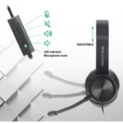 Casque Micro USB ADVANCE SMARTPHONICS 750 - 3 en 1 - Noir