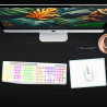 Combo Clavier et Souris sans Fil + Tapis ADVANCE CLS-3100WT RGB - Blanc