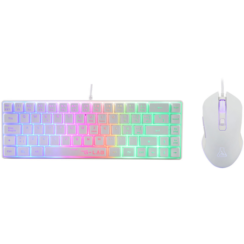 Combo Clavier + Souris USB G-LAB HYDROGEN - Blanc