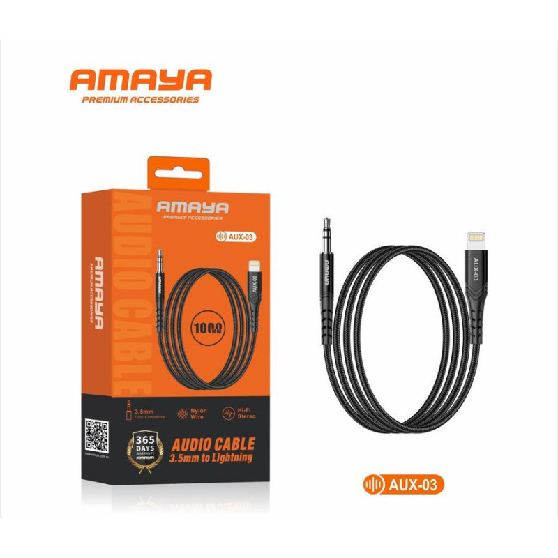 Adaptateur Cable Lightning vers Jack Male 3.5mm AMAYA AUX-03