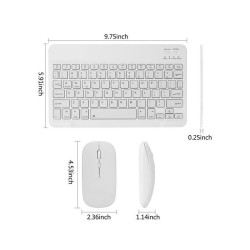 Combo Mini Clavier et Souris Bluetooth - Blanc