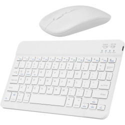 Combo Mini Clavier et Souris Bluetooth - Blanc