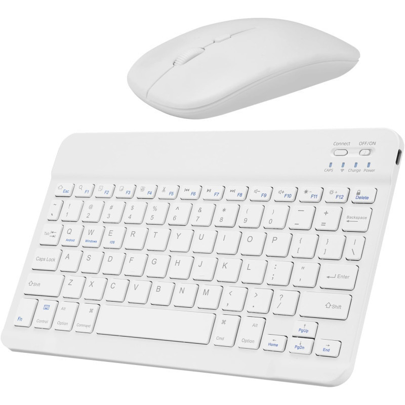 Combo Mini Clavier et Souris Bluetooth - Blanc