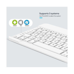 Combo Mini Clavier et Souris Bluetooth - Blanc