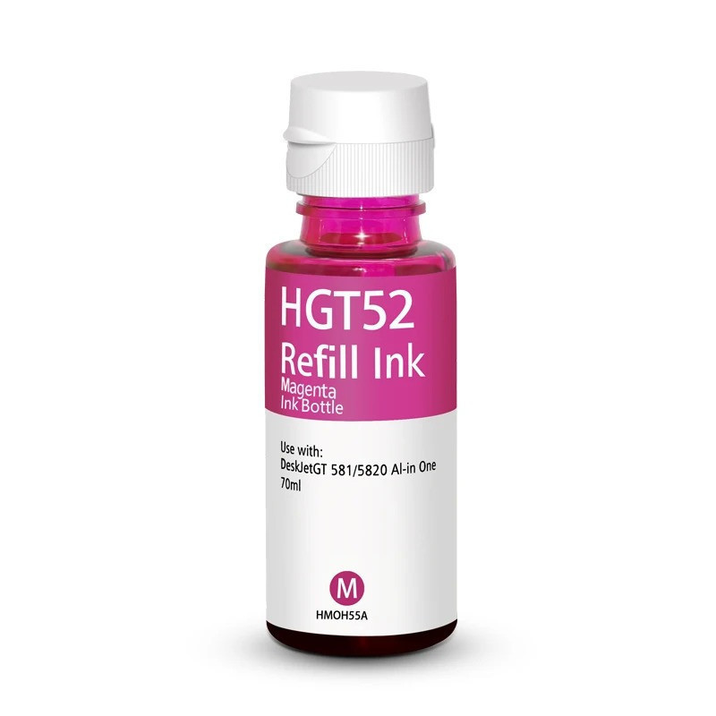Bouteille d'encre Adaptable HGT52 pour HP 70ml - Magenta