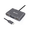 Station d'Accueil SANDBERG Dock USB-C 2xHDMI+1xVGA+USB+PD - Gris