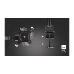 Support de Bureau TRUST GXT-1120 MARA Pour 2 Moniteurs - Noir