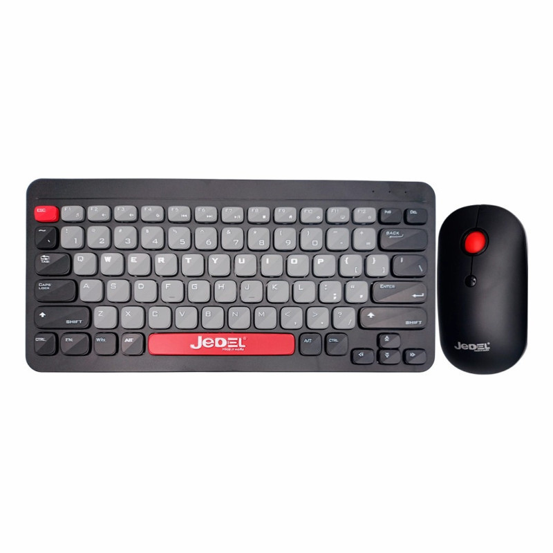 Ensemble Clavier Souris Sans Fil JEDEL WS681 - Gris Noir