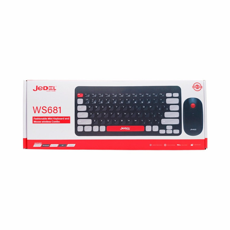 Ensemble Clavier Souris Sans Fil JEDEL WS681 - Noir Gris