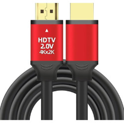 Cable HDMI 4K V2.0 1.5m - Noir Rouge