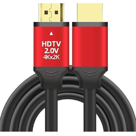 Cable HDMI 4K V2.0 3m - Noir Rouge