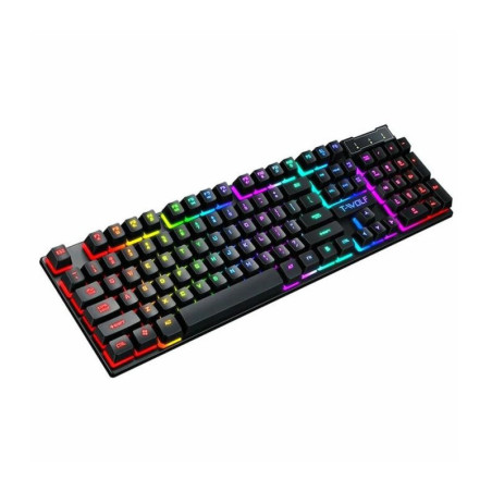 Clavier Gaming Mécanique T-WOLF T17 RGB - Noir - Blue Switch