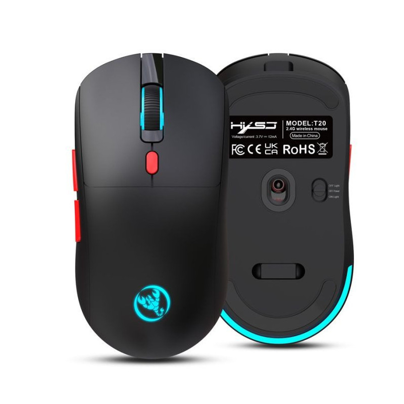 Souris Gaming sans Fil HXSJ T20 - Noir