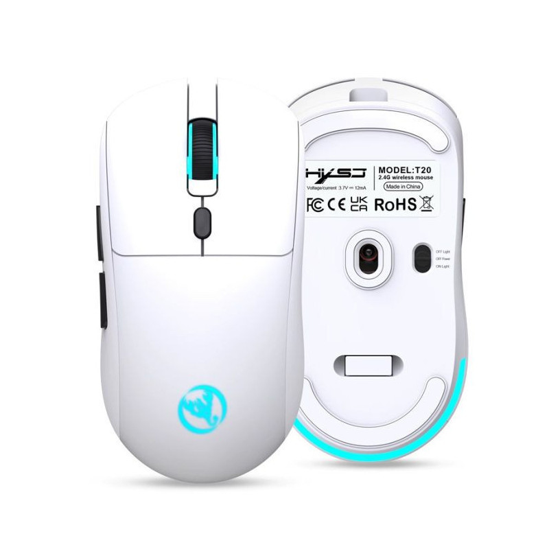 Souris Gaming sans Fil HXSJ T20 - Blanc