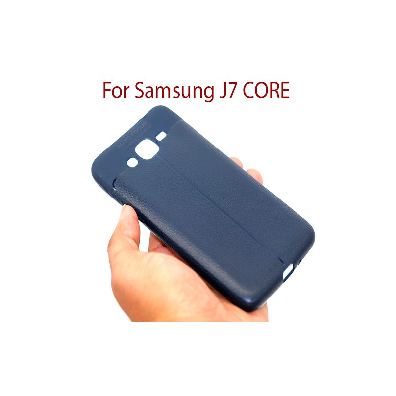 Samsung J7 CORE - Etui en Silicone AUTO FOCUS Bleu
