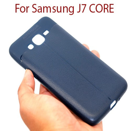 Samsung J7 CORE - Etui en Silicone AUTO FOCUS Bleu