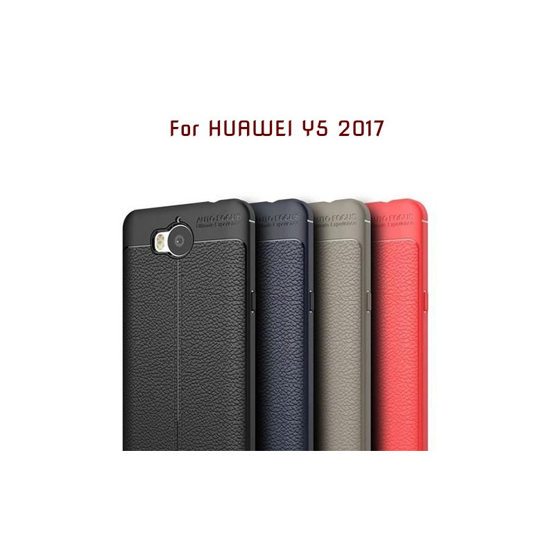 Huawei Y5 2017 - Etui en Silicone AUTO FOCUS Rouge