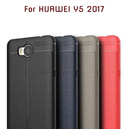 Huawei Y5 2017 - Etui en Silicone AUTO FOCUS Rouge