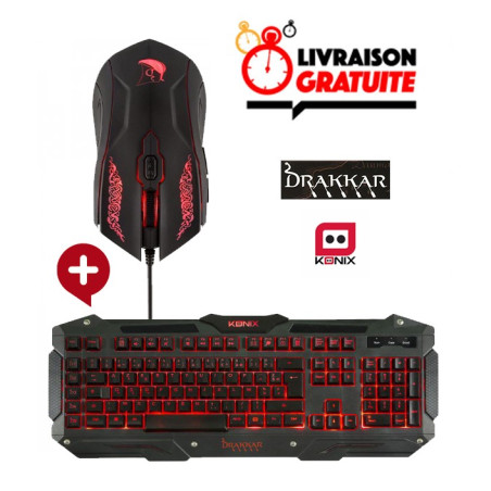 Pack KONIX Drakkar Clavier Midgard + Souris Shaman