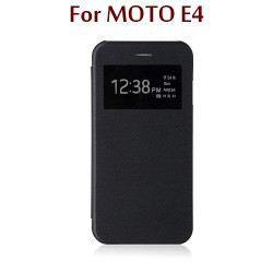 MOTO E4 - Flip Cover S View - Noir