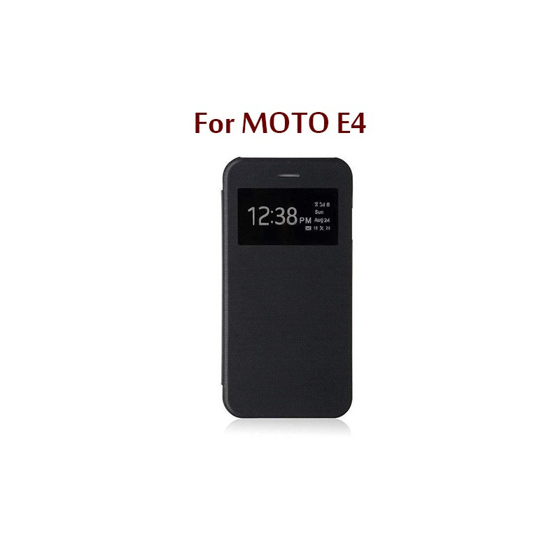 MOTO E4 - Flip Cover S View - Noir