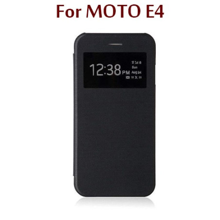 MOTO E4 - Flip Cover S View - Noir