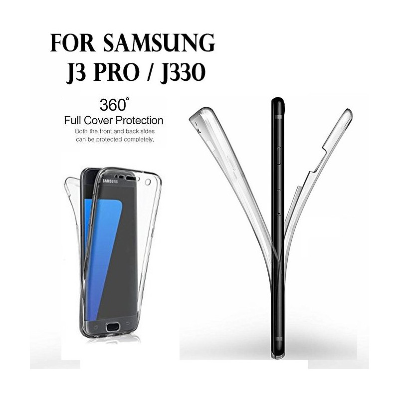 Samsung J3 PRO / J330 - Etui Transparent 360° Avant et Arrière